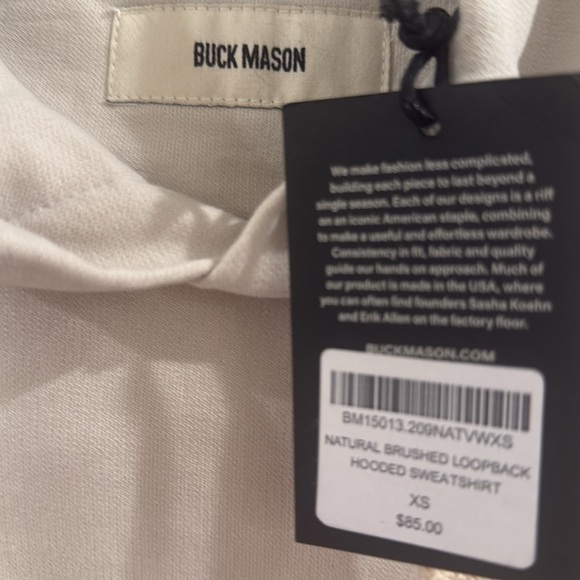 Buck Mason Brushed Loopback Hoodie Sweatpants Set XS Ryan Aviation Heathered Oat - Picture 11 of 11